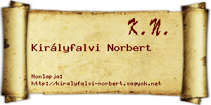 Királyfalvi Norbert névjegykártya