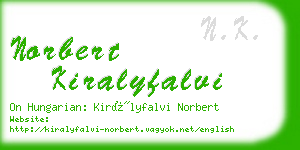 norbert kiralyfalvi business card